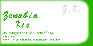 zenobia kis business card